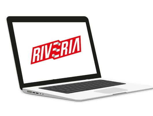 kuvituskuva, jossa kannettava tietokone jonka näytöllä rivelian logo